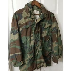 ALPHA INDUSTRIES Vtg M65 Cold Weather Field Jacket Military Camo small regular